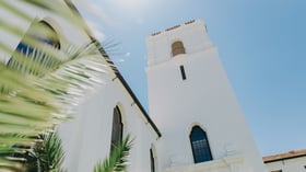 Stately chapel with charming details at  by Wedgewood Events