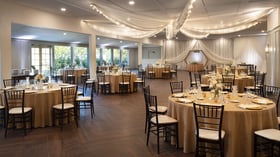 Grand Ballroom with Elegant Crystal & Fabric Canopy